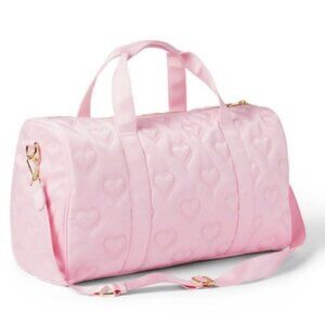 Stoney Clover Lane x Target Quilted Hearts Duffle Bag in light pink